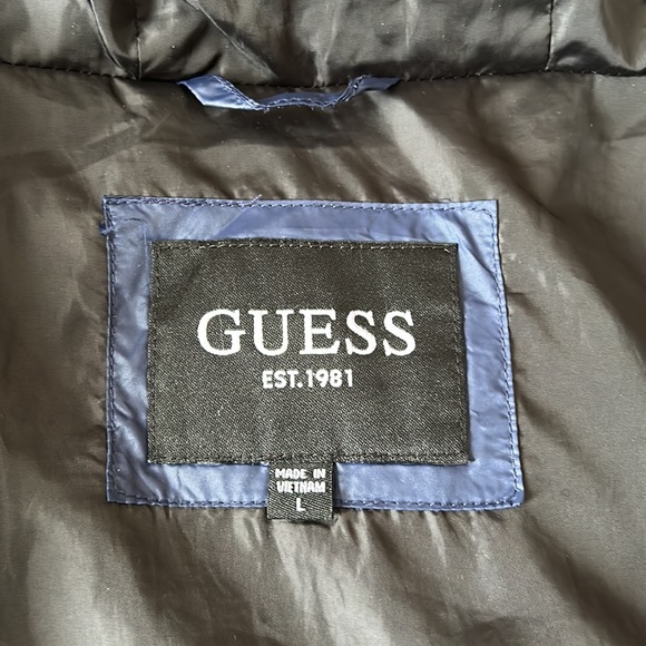 GUESS Puffer Coat Winter Jacket Men's hooded Full Zip Mens Large - Picture 11 of 16